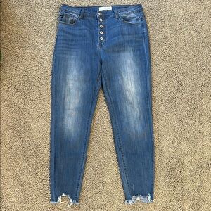 KanCan Blue High Rise Distressed Jeans